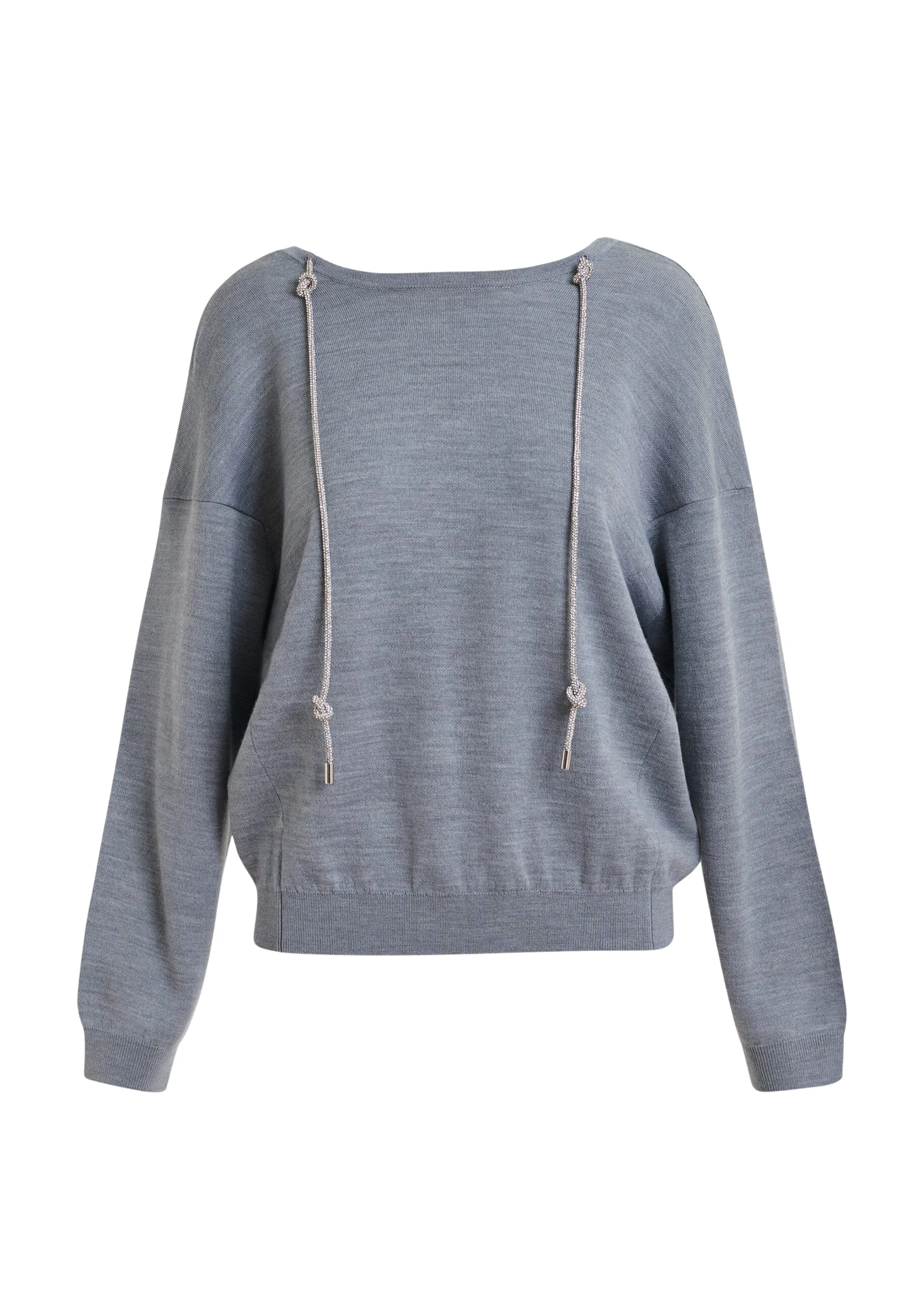 Grey-open-back-sweater-with-rhinestone-strings-Essentiel-Antwerp-Knitwear-scaled24882_nobg Essentiel Antwerp Grey open-back sweater with rhinestone strings - Essentiel Antwerp Knitwear - Colorful Belgian Design - Shop at Coveti