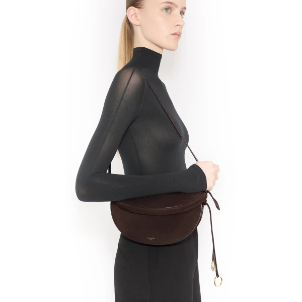 Alaïa Hip East West Bag In Nubuck - Alaia Bags - Laser Cut Luxury - Shop at Coveti