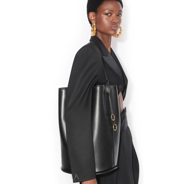 Alaïa Hip Large Bucket Bag In Calfskin - Alaia Bags - Laser Cut Luxury - Shop at Coveti