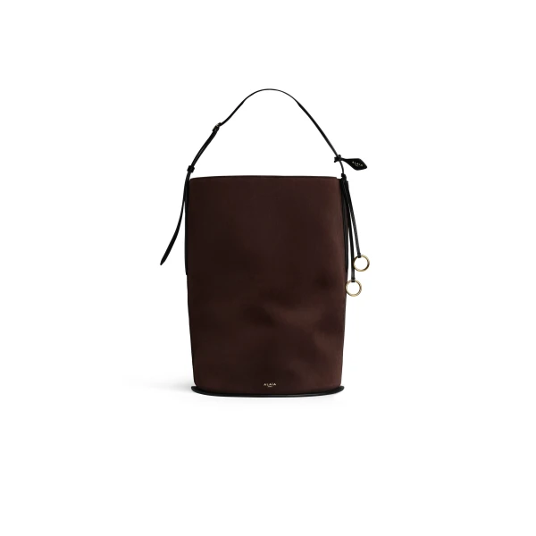 Alaïa Hip Large Bucket Bag In Suede - Alaia Bags - Laser Cut Luxury - Shop at Coveti