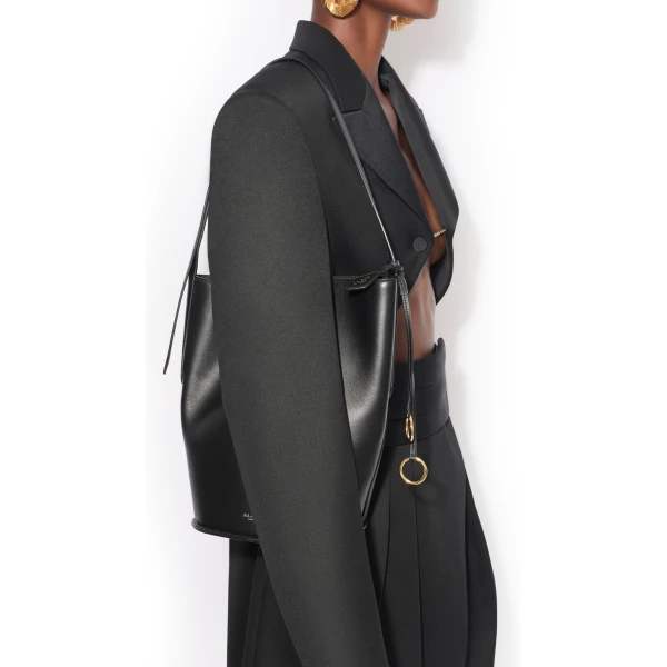 Alaïa Hip Small Bucket Bag In Calfskin - Alaia Bags - Laser Cut Luxury - Shop at Coveti
