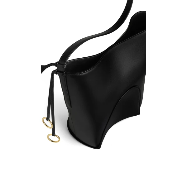Alaïa Hip Small Bucket Bag In Calfskin - Alaia Bags - Laser Cut Luxury - Shop at Coveti