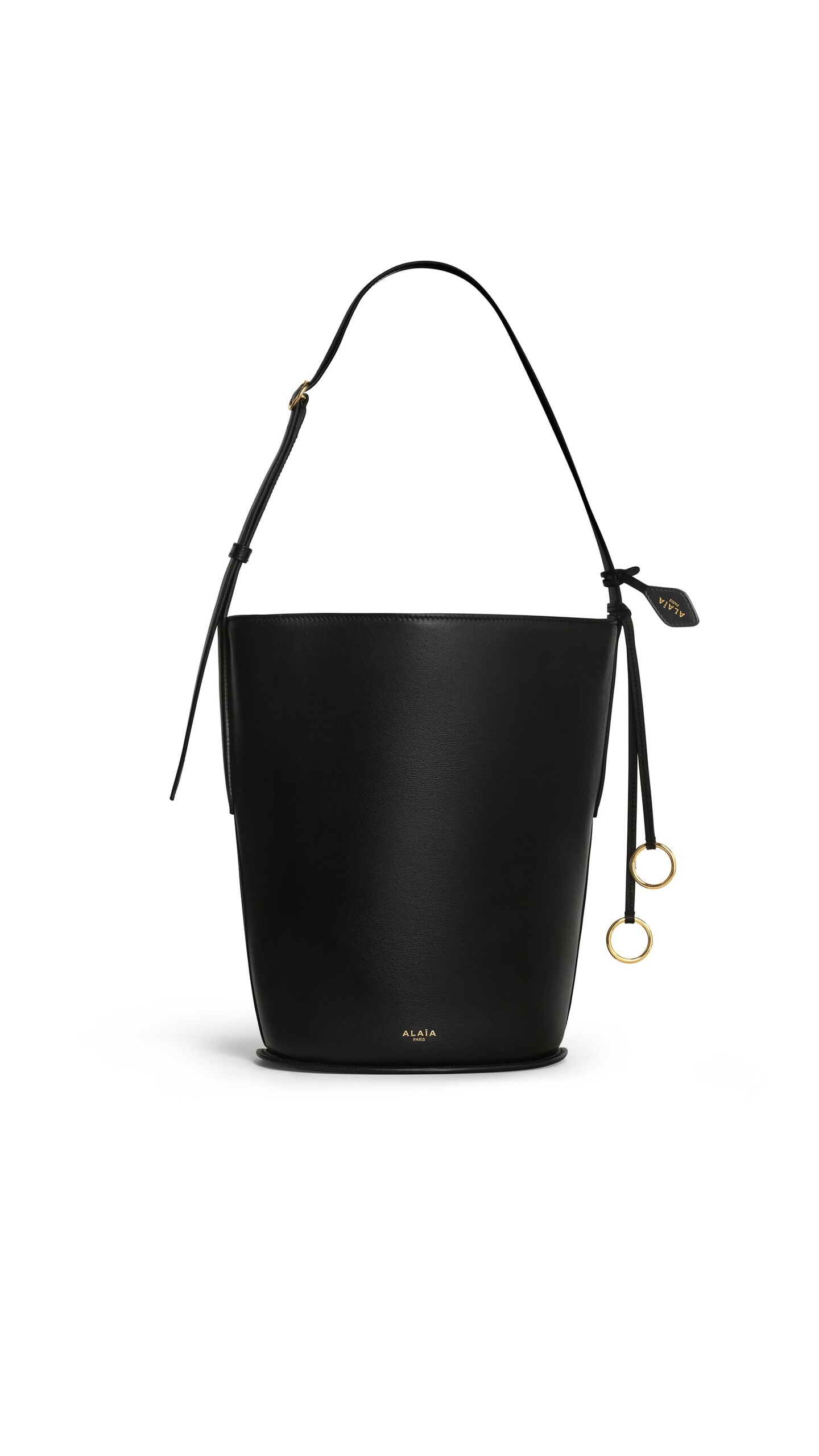 Alaia Hip Small Bucket Bag In Calfskin