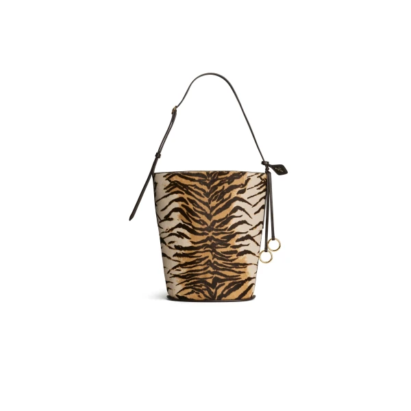 Alaïa Hip Small Bucket Bag In Haircalf - Alaia Bags - Laser Cut Luxury - Shop at Coveti