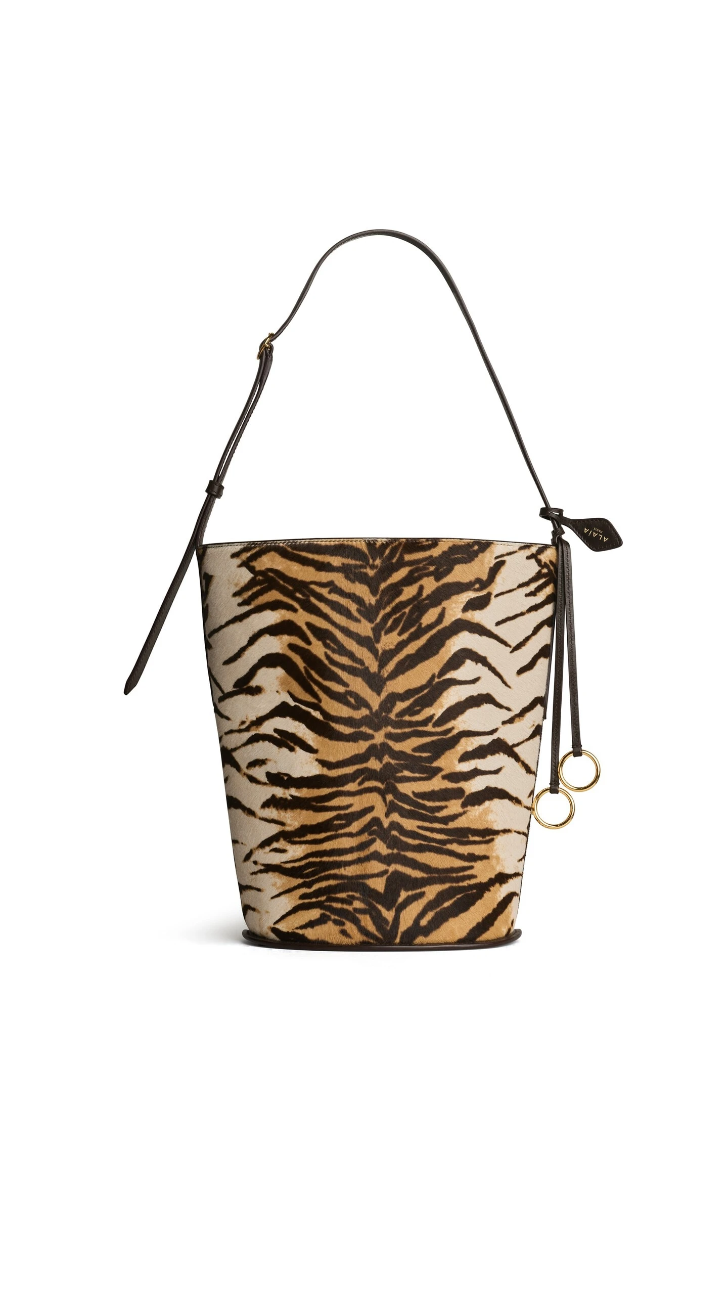 Alaïa Hip Small Bucket Bag In Haircalf - Alaia Bags - Laser Cut Luxury - Shop at Coveti