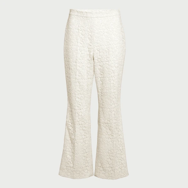 Giambattista Valli Ivory Daisies Macramé Trousers - Giambattista Valli Pants - Romantic Couture - Shop at Coveti