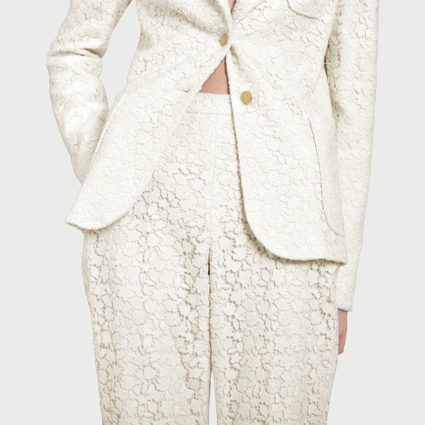 Giambattista Valli Ivory Daisies Macramé Trousers - Giambattista Valli Pants - Romantic Couture - Shop at Coveti