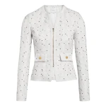 Giambattista Valli Ivory Jacket With Black Polka Dots In Bouclé - Giambattista Valli Jackets - Romantic Couture - Shop at Coveti