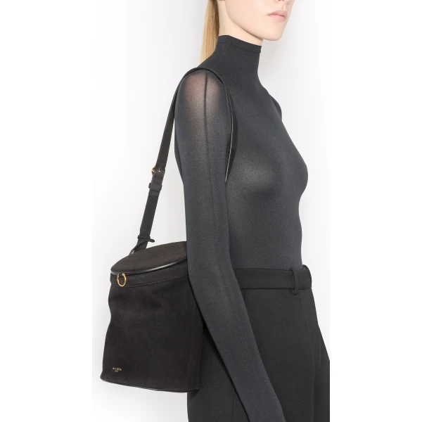 Alaïa La Canette Medium Bag In Suede - Alaia Bags - Laser Cut Luxury - Shop at Coveti