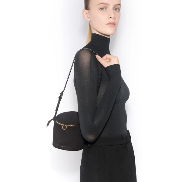 Alaïa La Canette Small Bag In Suede - Alaia Bags - Laser Cut Luxury - Shop at Coveti