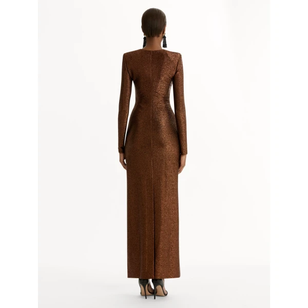 Oscar de la Renta Lamé Column Gown - Oscar de la Renta Dresses - American Couture - Shop at Coveti