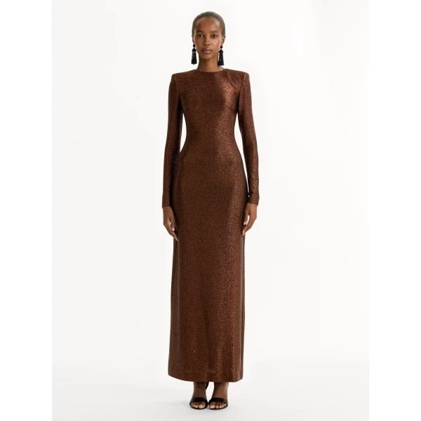 Oscar de la Renta Lamé Column Gown - Oscar de la Renta Dresses - American Couture - Shop at Coveti