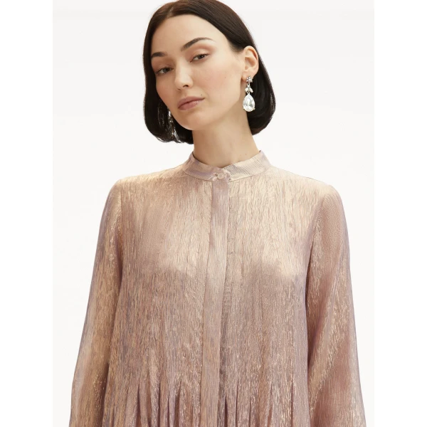Oscar de la Renta Lamé Mousseline Pleated Caftan - Oscar de la Renta Dresses - American Couture - Shop at Coveti