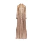 Oscar de la Renta Lamé Mousseline Pleated Caftan - Oscar de la Renta Dresses - American Couture - Shop at Coveti