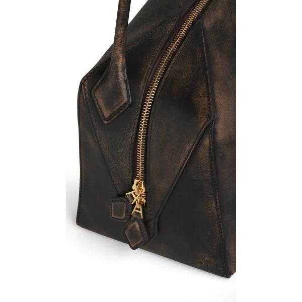 Alaïa Le Bouledogue Bag In Aged Leather - Alaia Bags - Laser Cut Luxury - Shop at Coveti