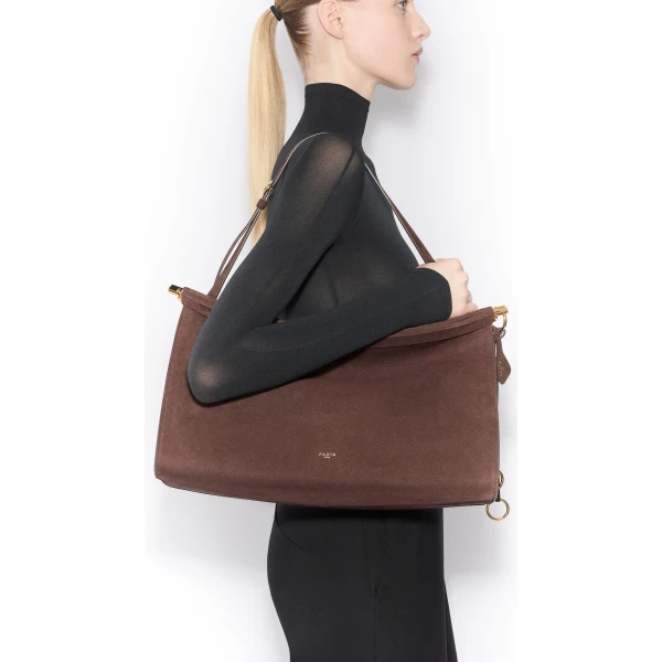 Alaïa Le Click East West Large Bag In Nubuck - Alaia Bags - Laser Cut Luxury - Shop at Coveti