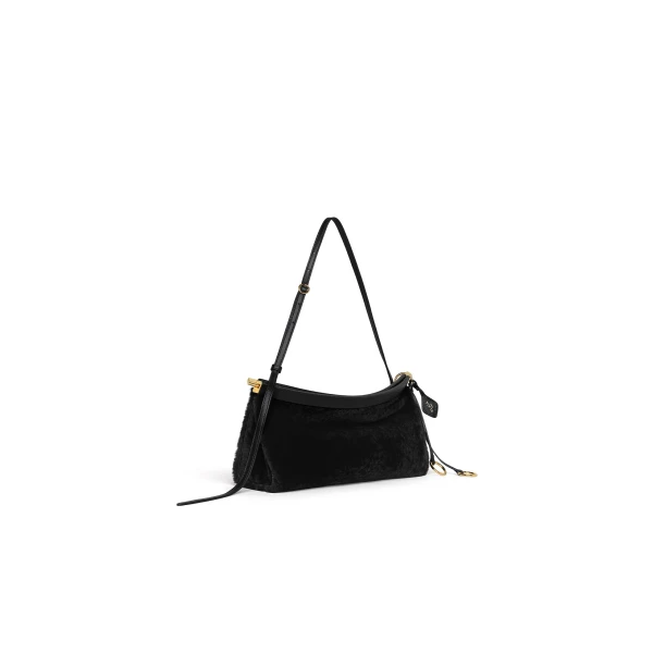 Alaïa Le Click East West Medium Bag In Shaved Shearling - Alaia Bags - Laser Cut Luxury - Shop at Coveti
