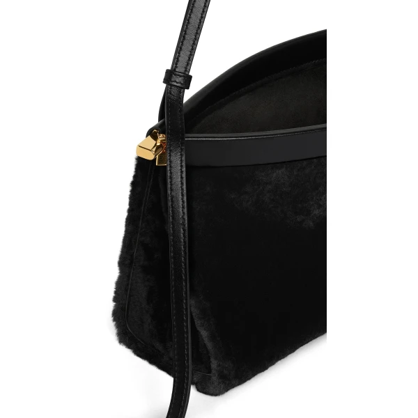 Alaïa Le Click East West Medium Bag In Shaved Shearling - Alaia Bags - Laser Cut Luxury - Shop at Coveti