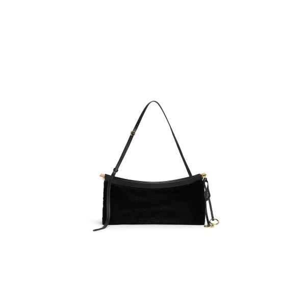 Alaïa Le Click East West Medium Bag In Shaved Shearling - Alaia Bags - Laser Cut Luxury - Shop at Coveti