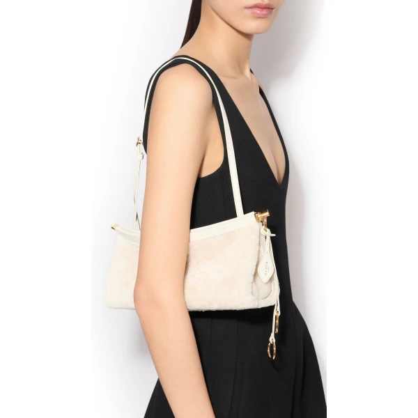 Alaïa Le Click East West Small Bag In Shaved Shearling - Alaia Bags - Laser Cut Luxury - Shop at Coveti