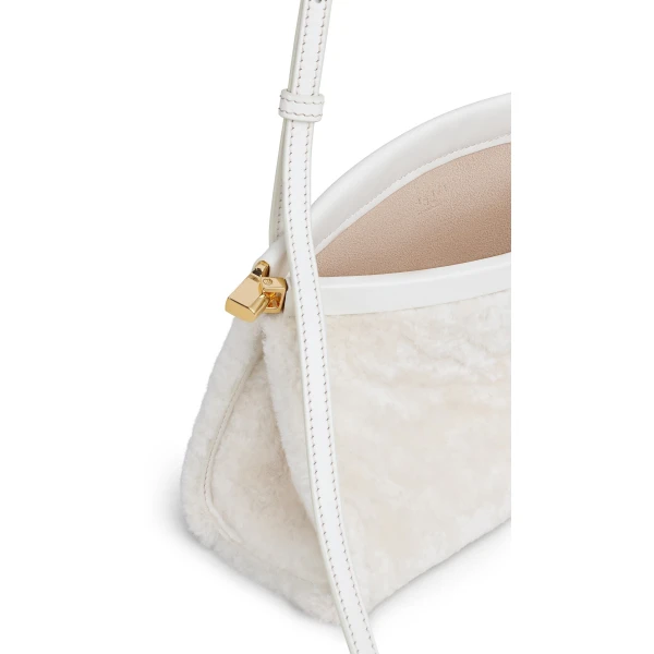 Alaïa Le Click East West Small Bag In Shaved Shearling - Alaia Bags - Laser Cut Luxury - Shop at Coveti