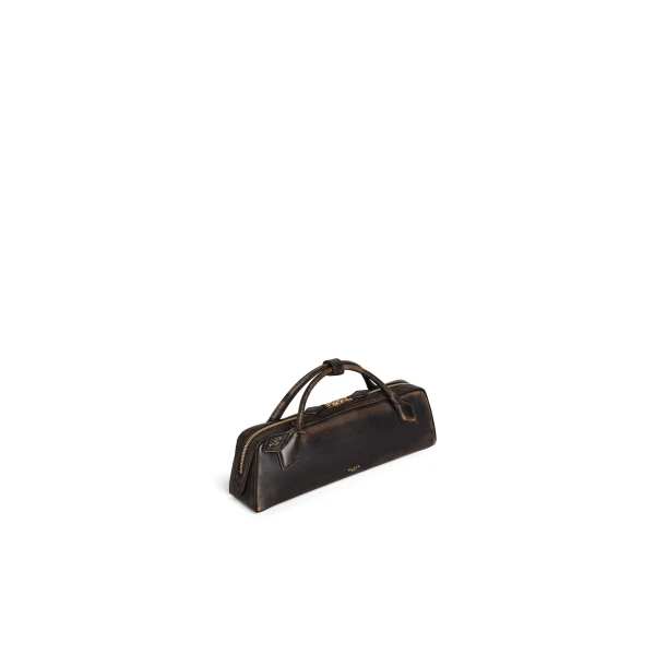 Alaïa Le Teckel Clutch In Aged Leather - Alaia Bags - Laser Cut Luxury - Shop at Coveti