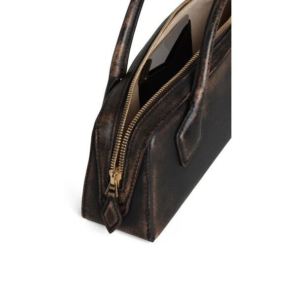 Alaïa Le Teckel Clutch In Aged Leather - Alaia Bags - Laser Cut Luxury - Shop at Coveti