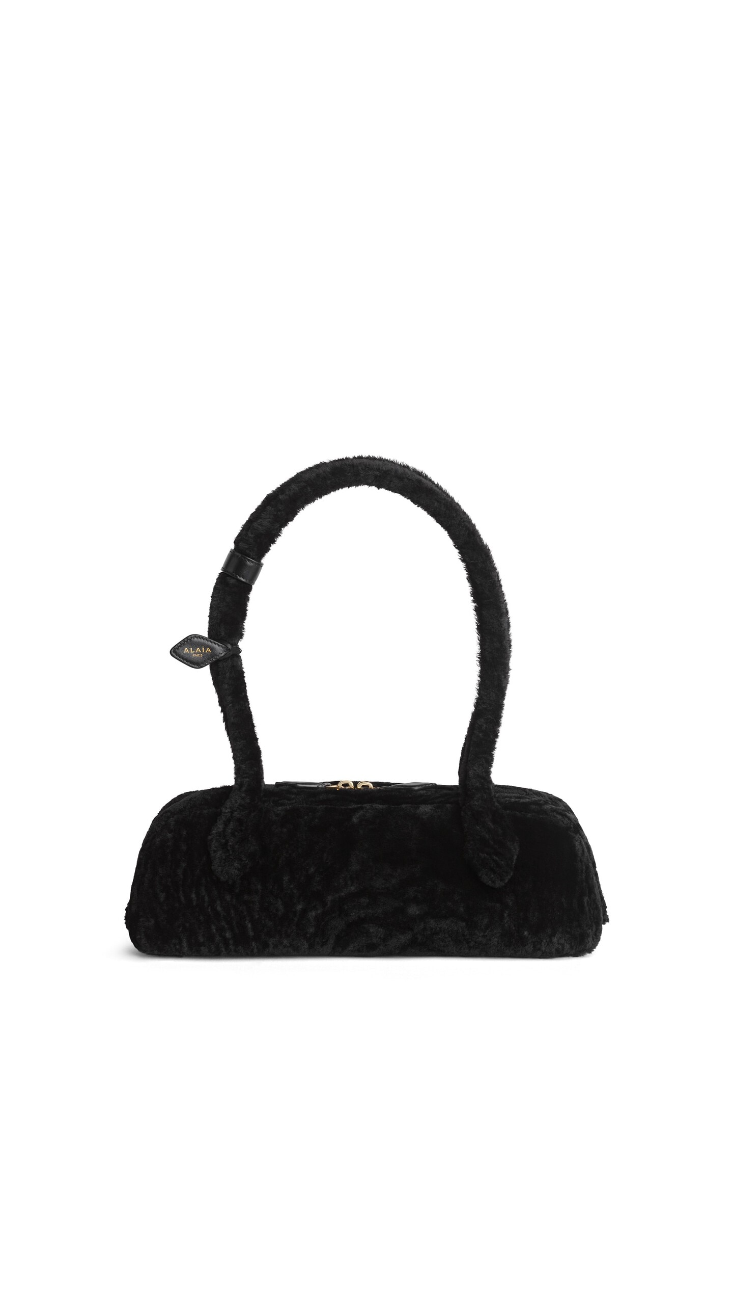 Alaia Le Teckel Medium Bag In Shaved Shearling
