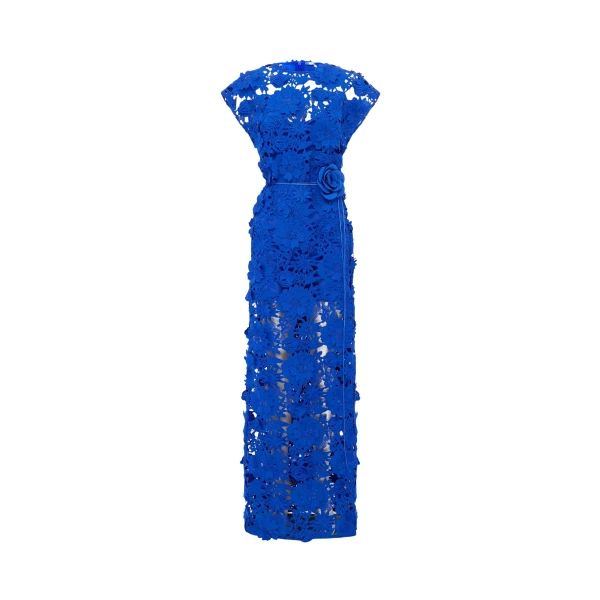 Leo Lin Blue Dresses Premium lace midi dress