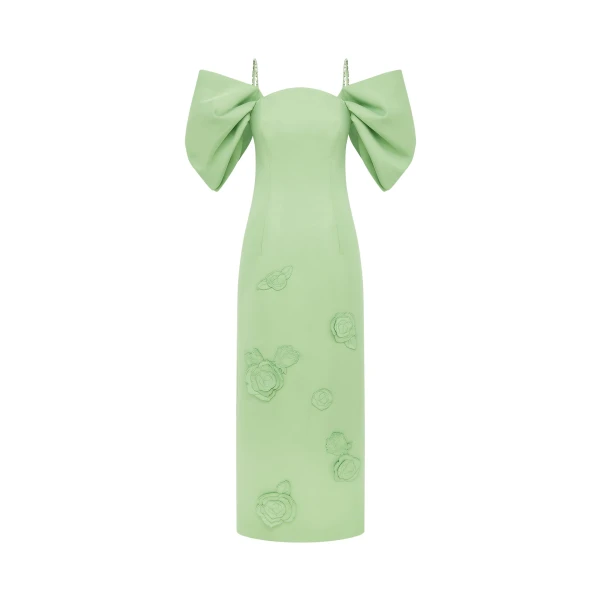 Leo Lin Green Dresses Premium appliqué maxi dress