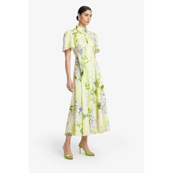 Premium cotton printed midi dress