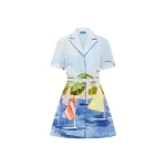 Leo Lin Blue Dresses Sailing ships scatter across a soft canvas