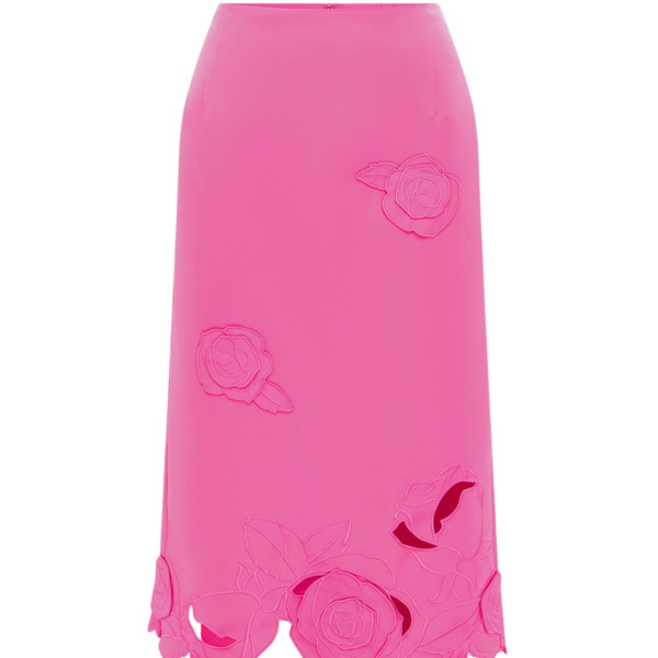 Leo Lin Pink Skirts Premium appliqué midi skirt