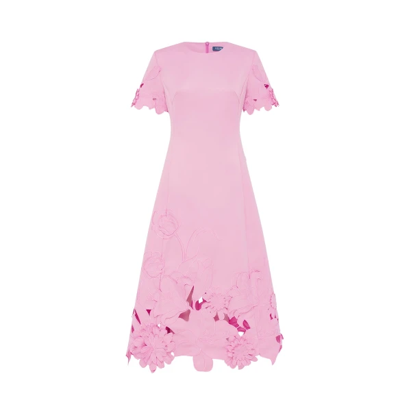 Leo Lin Pink Dresses Premium appliqué midi dress