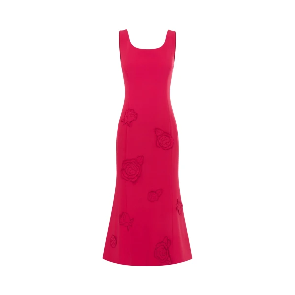 Leo Lin Emily Appliqué Midi Dress