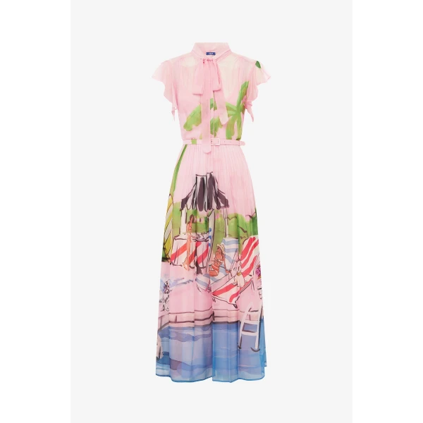 Premium printed midi dress