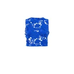 Leo Lin Blue Tops Premium sleeveless lace crop top