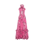 Leo Lin Pink Dresses Soft pink and ivory magnolias scattered across a gentle base. Light