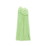 Leo Lin Green Dresses Premium pleated floor length dress
