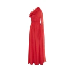 Leo Lin Red Dresses Premium silk one shoulder gown