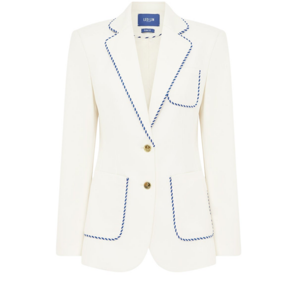 Leo Lin White Jackets Premium wool blend tailored blazer