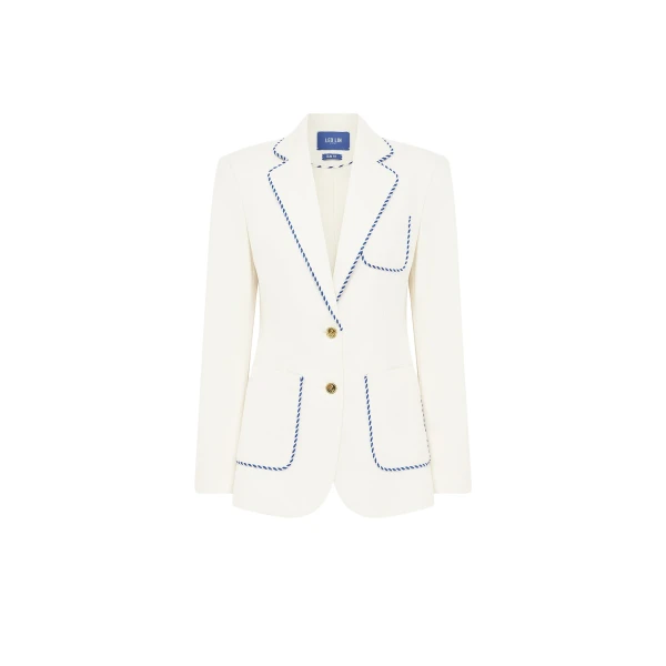 Leo Lin White Jackets Premium wool blend tailored blazer