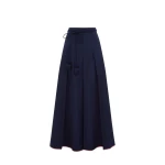 Leo Lin Blue Skirts Premium wool blend maxi skirt