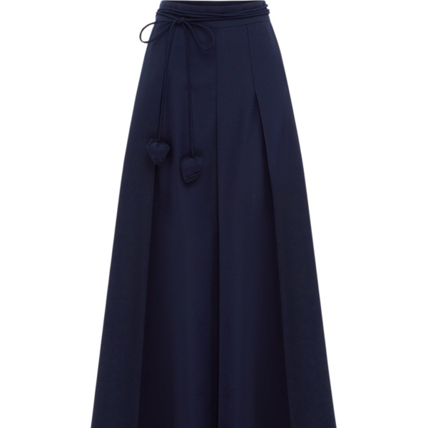 Leo Lin Blue Skirts Premium wool blend maxi skirt