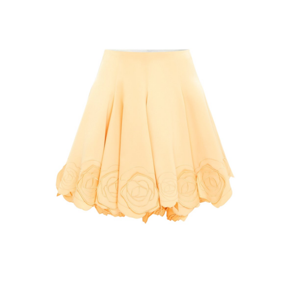 Leo Lin Yellow Skirts Premium appliqué mini skirt
