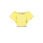 Leo Lin Yellow Tops Premium crop top