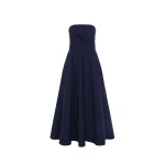 Leo Lin Blue Dresses Premium wool blend midi dress