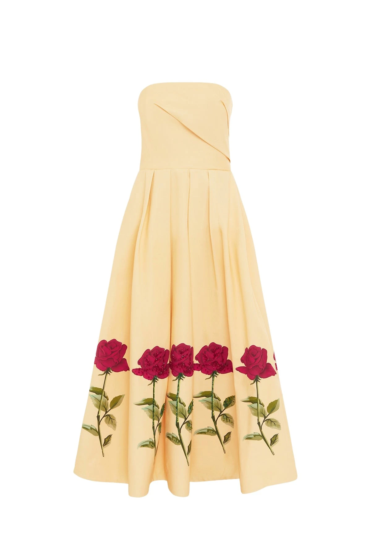 Leo-Lin-Lynn51051_nobg Leo Lin Yellow Dresses Premium cotton embellished midi dress