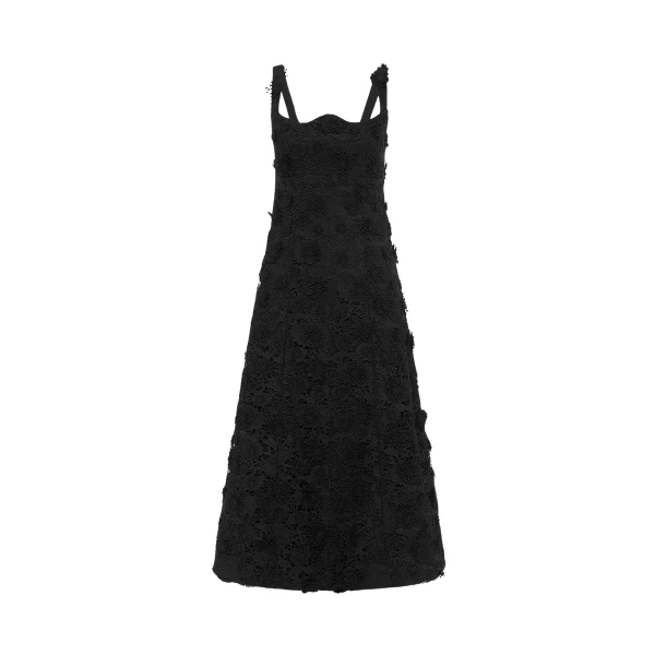 Leo Lin Black Dresses Premium lace midi dress