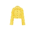 Leo Lin Yellow Tops Premium lace shirt